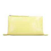 Stijlvolle Leren Clutch Tas Jil Sander , Yellow , Dames