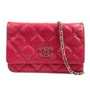 Pre-owned Leather wallets Chanel Vintage , Red , Dames