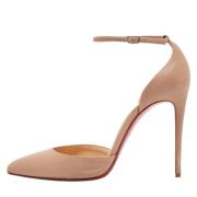 Pre-owned Leather heels Christian Louboutin Pre-owned , Beige , Dames