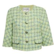 Pre-owned Fabric outerwear Chanel Vintage , Green , Dames