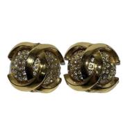 Pre-owned Metal earrings Chanel Vintage , Yellow , Dames