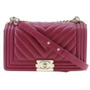 Pre-owned Leather chanel-bags Chanel Vintage , Pink , Dames