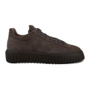 Bruine Suède Veterschoenen Sneakers Hogan , Brown , Heren