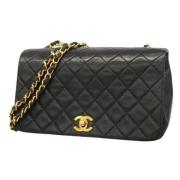 Pre-owned Leather wallets Chanel Vintage , Black , Dames