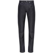 Zwarte Katoenen Broek met Satijnen Afwerking Maison Margiela , Black ,...