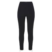 Rechte stretch crêpe broek met rits Elisabetta Franchi , Black , Dames