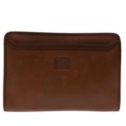 Pre-owned Leather clutches Burberry Vintage , Brown , Dames