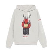 Grafische Print Hoodie Bally , Gray , Heren