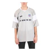 Mesh V-hals T-shirt met logo IH NOM UH NIT , Gray , Heren