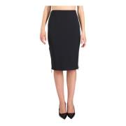 Midi Jurk met Rits in Crêpe Elisabetta Franchi , Black , Dames