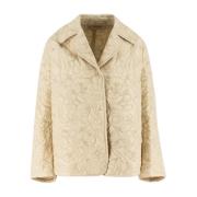 Bloemen Quilted Asymmetrische Jas Ermanno Scervino , Beige , Dames