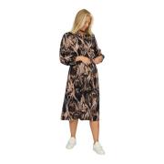 Zwarte Tulpenjurk met V-Hals 2-Biz , Multicolor , Dames