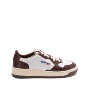 Bruin/Wit Leren Panel Sneaker Autry , Brown , Heren