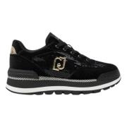 Zwarte Platte Sneakers Met Pailletten Liu Jo , Black , Dames