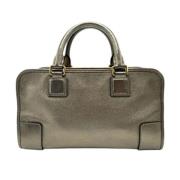 Pre-owned Leather handbags Loewe Pre-owned , Gray , Dames