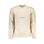 Beige Sweatshirt met Ronde Hals en Lange Mouwen Calvin Klein , Beige ,...