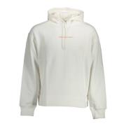 Hoodie Wit Lange Mouw Print Contrast Calvin Klein , White , Heren