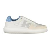 Sportieve witte vetersneakers met logo Calvin Klein , White , Heren