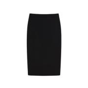 Zwarte kokerrok met centrale split Max Mara , Black , Dames