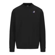 Zwarte Sweater met Voorkant Logo K-Way , Black , Heren