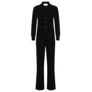 Zwarte Cashmere Jumpsuit met Knopen en Zakken Emerson Renaldi , Black ...