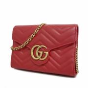 Pre-owned Leather wallets Gucci Vintage , Red , Dames