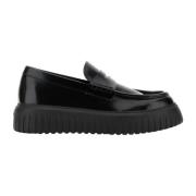 Zwarte platte schoenen Elegante stijl Hogan , Black , Heren