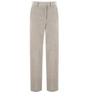 Katoenen Corduroy Hoge Taille Broek Antonelli Firenze , Gray , Dames