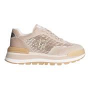 Platte schoenen van fluweel en pailletten Liu Jo , Beige , Dames