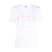 T-Shirts Msgm , White , Dames