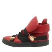 Pre-owned Leather sneakers Giuseppe Zanotti Pre-owned , Red , Heren