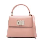 Roze leren schoudertas Twist-Lock Furla , Pink , Dames