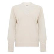 Witte V-hals Wollen Trui Vrouwen D.Exterior , White , Dames