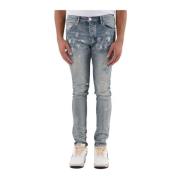 Licht Indigo Olie Reparatie Blowout Jeans Purple Brand , Blue , Heren