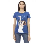 Casual Ronde Hals Korte Mouw T-shirt Trussardi , Blue , Dames