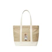 Bear and Polo Canvas Tote Bag Polo Ralph Lauren , Beige , Dames