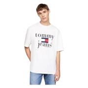 Witte Oversize Fit T-shirts en Polos Tommy Hilfiger , White , Heren