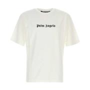 Logo Print Crew Neck T-shirt Palm Angels , White , Heren