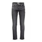 Zwarte Slim Scanton Jeans met Gewassen Uitstraling Tommy Hilfiger , Bl...