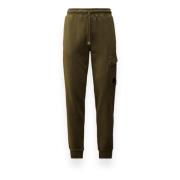 Geborstelde Fleece Cargo Broek C.p. Company , Green , Heren