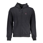 Zwarte hoodie met rits Napapijri , Black , Heren