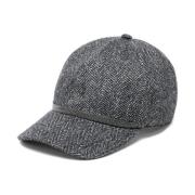 Grijze Herringbone Kristalversierde Hoed Brunello Cucinelli , Gray , D...