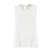 Lurex Crew-Neck Top Peserico , White , Dames