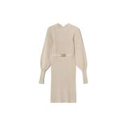 Gebreide Jurk Twinset , Beige , Dames