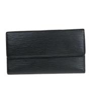 Pre-owned Leather wallets Louis Vuitton Vintage , Black , Dames