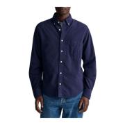 Geborstelde Oxford Overhemd Gant , Blue , Heren