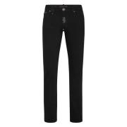 Originele Denim Five-Pocket Broek Philipp Plein , Black , Heren