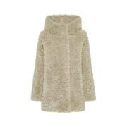 Elegante Sherpa Effect Omkeerbare Jas RRD , Beige , Dames