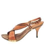 Pre-owned Leather sandals Valentino Vintage , Brown , Dames