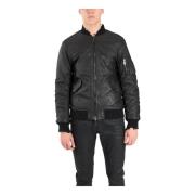 Omkeerbare leren bomberjack Giorgio Brato , Black , Heren